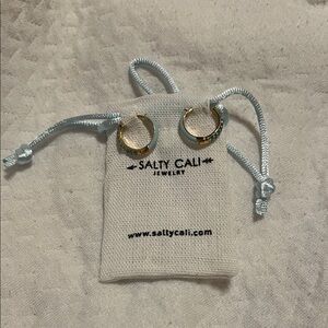 Gold and Blue Hoop Earrings